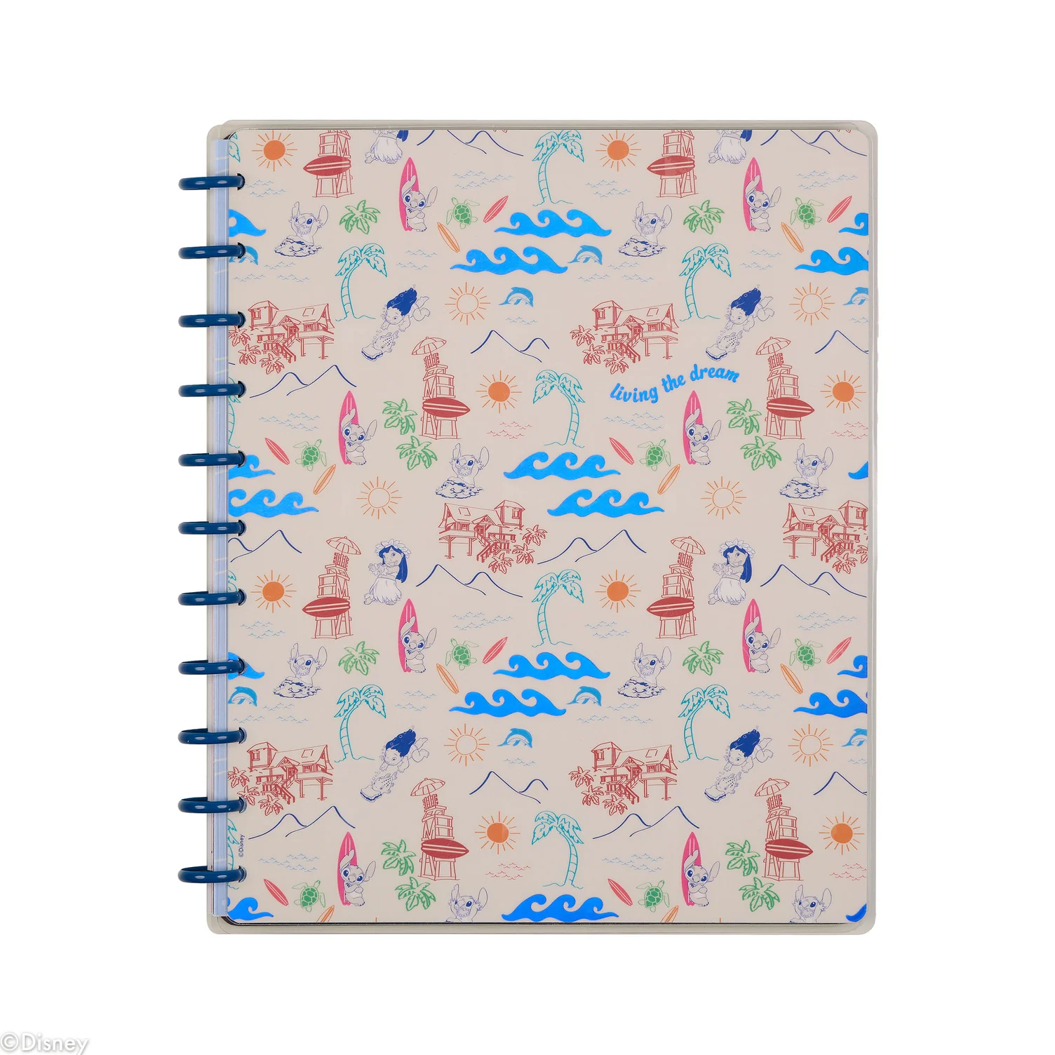 Disney Lilo & Stitch Make Waves - Dotted Lined Big Notebook - 60 Sheets