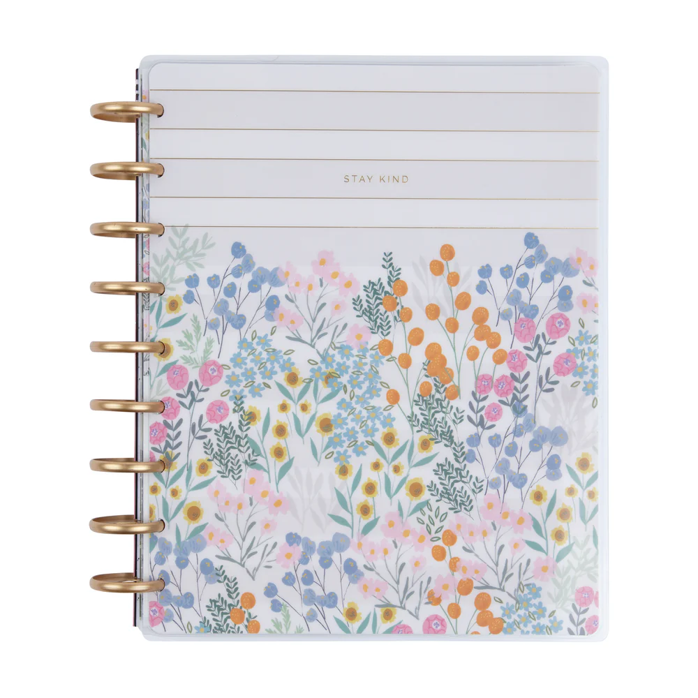 Undated Soft Florals Happy Planner - Classic Dashboard Layout - 12 Months